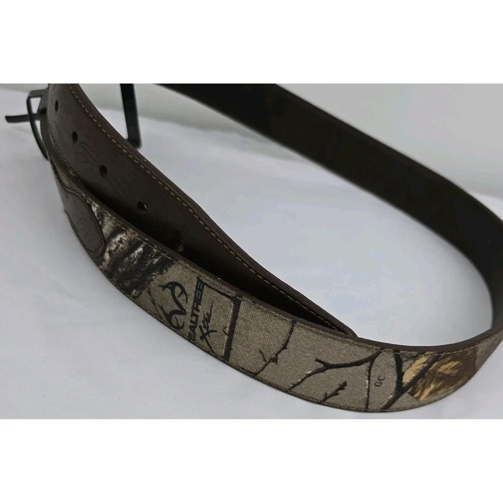 Realtree Reversible Belt Mens Lg 38-40 Brown Camo Xtra Swivel Buckle 95123W/981